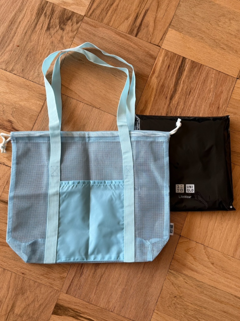 NEW UNIQLO Mesh tote bag - Blue